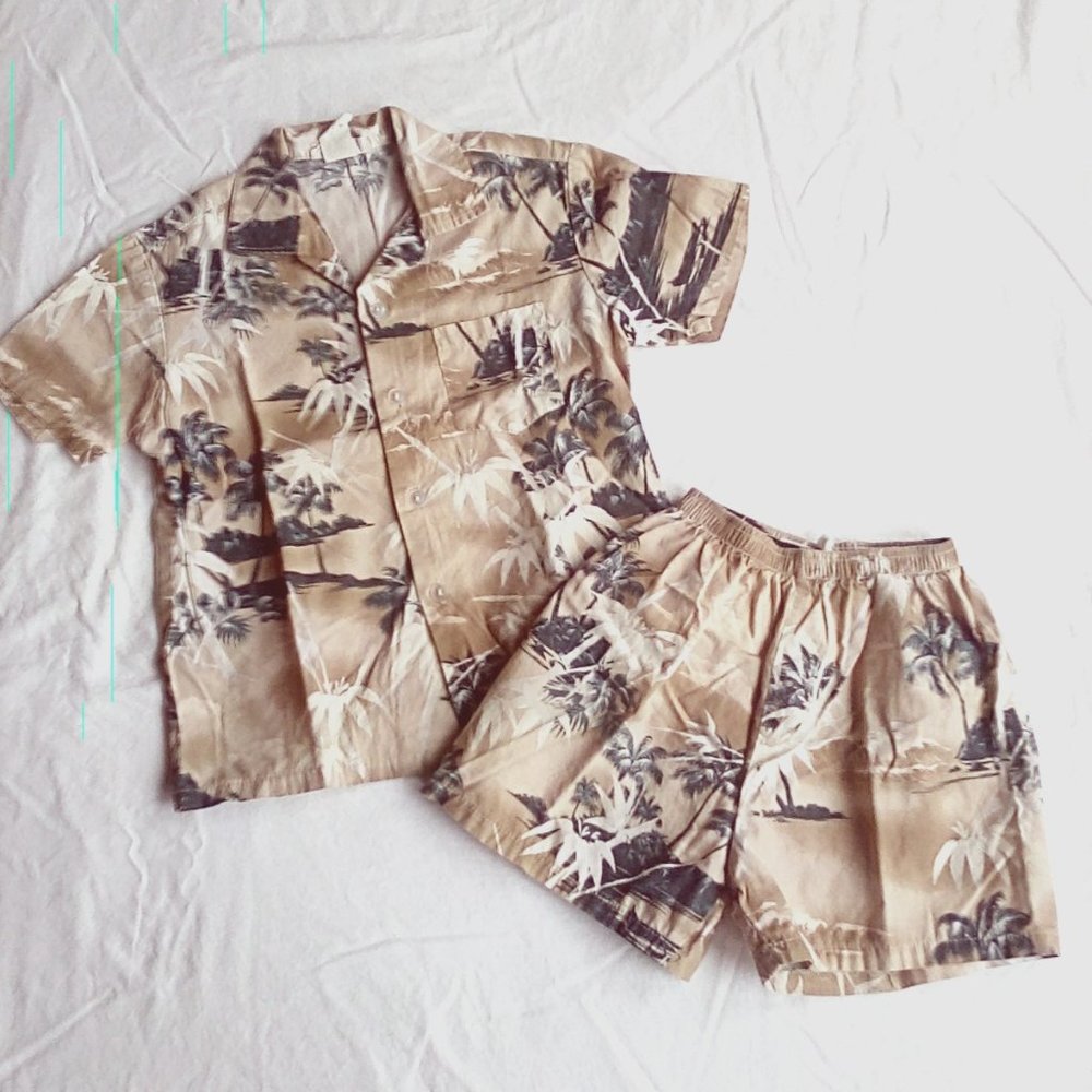 Boys Summer Short Sleeve Hawaiian Shirt and Short Set, Size 7/8